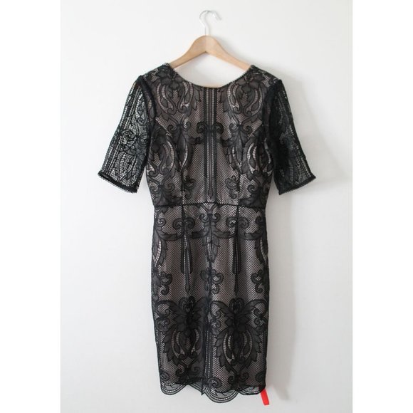 Reiss Zola Overlay Lace Dress Black Size US 6/ UK 10 - Picture 4 of 9